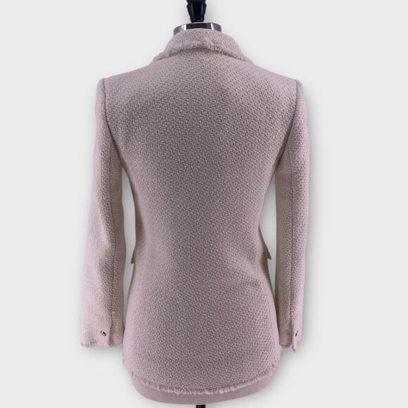 NWT Mango Ivory Double-Breasted Tweed Blazer Pearl Gold Buttons XS - Picture 2 of 16